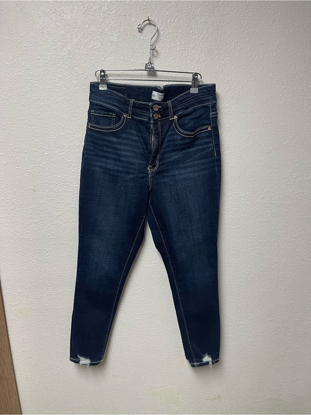 BKE Dark Blue High-Rise Ankle Skinny Jeans